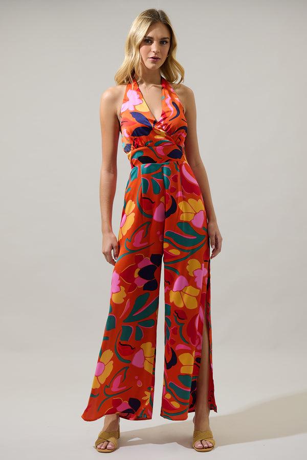 sugarlips Serene Floral Magic Moment Halter Jumpsuit
