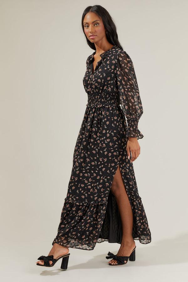 Sugarlips Serenity Floral Leandra Ruffle Maxi Dress