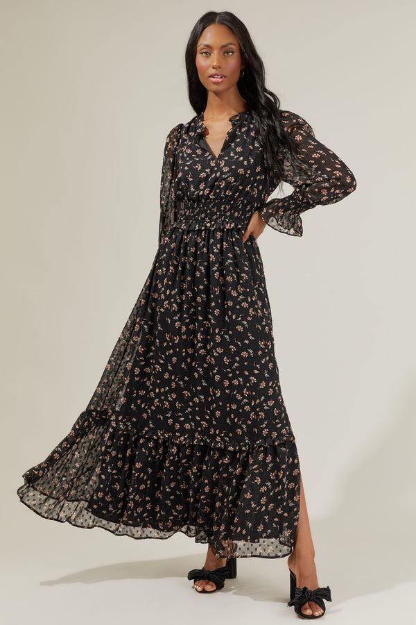 sugarlips Serenity Floral Leandra Ruffle Maxi Dress