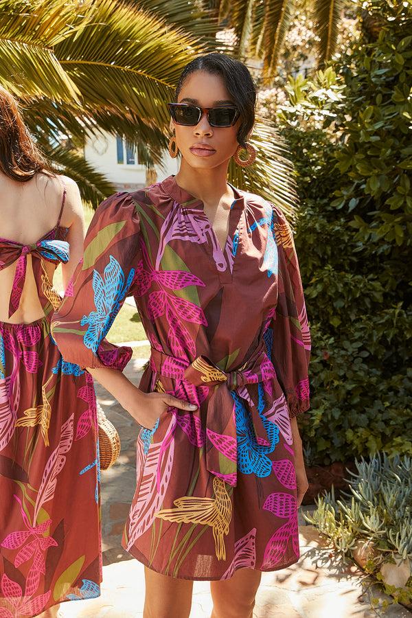 sugarlips Shade of Prise Floral Panama Poplin Mini Dress