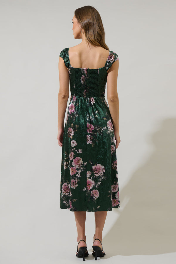 Sugarlips Sharon Floral Dixon Convertible Strap Midi Dress