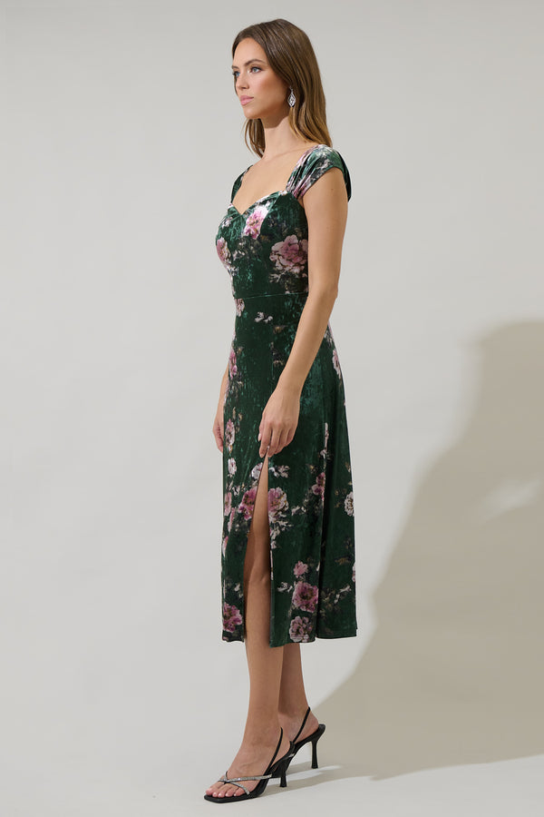Sugarlips Sharon Floral Dixon Convertible Strap Midi Dress