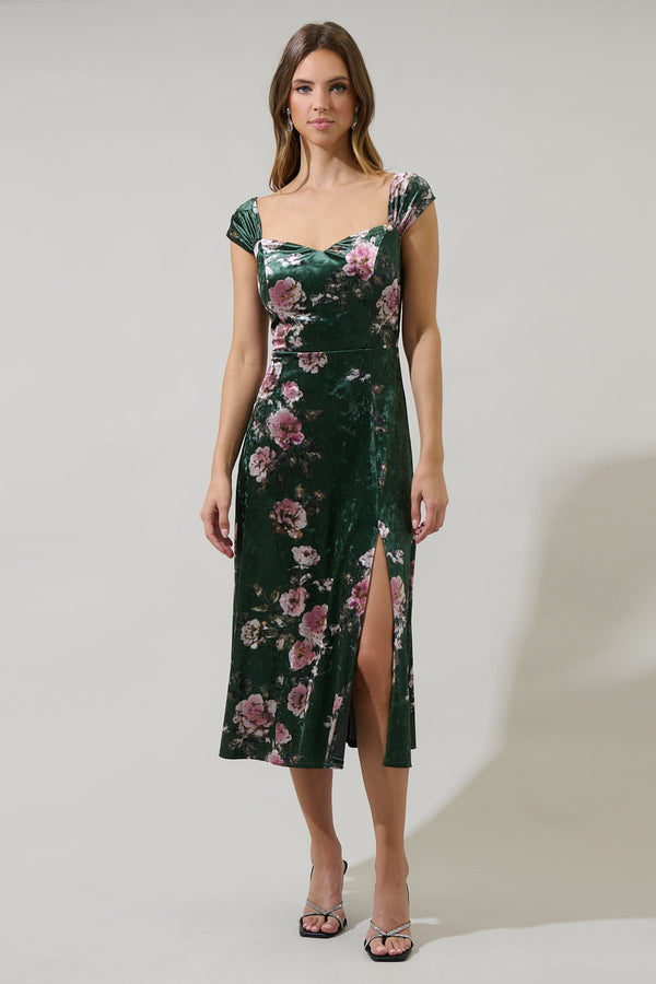 sugarlips Sharon Floral Dixon Convertible Strap Midi Dress