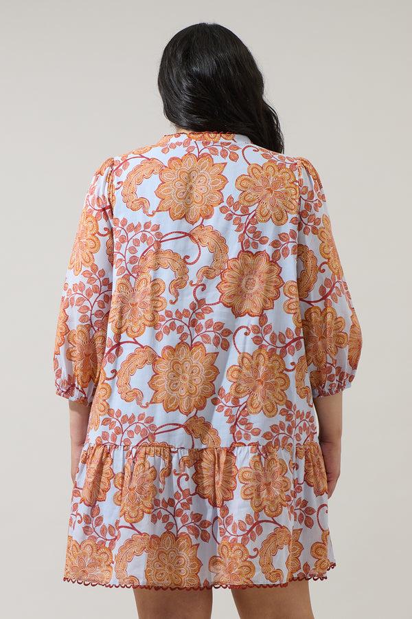 Sugarlips Siany Floral Yamila Ruffle Mini Dress Curve