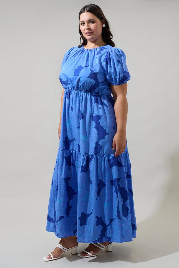 Sugarlips Skyline Floral Becca Tiered Maxi Dress Curve