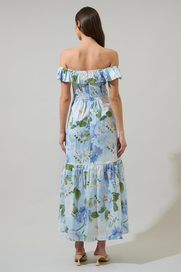 Sugarlips Sloane Floral Ursa Off The Shoulder Maxi Dress