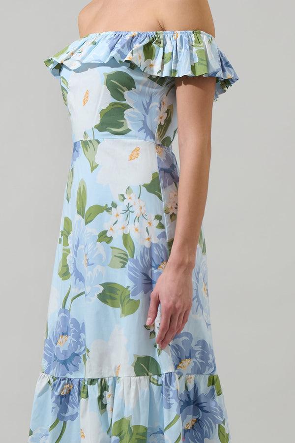 Sugarlips Sloane Floral Ursa Off The Shoulder Maxi Dress