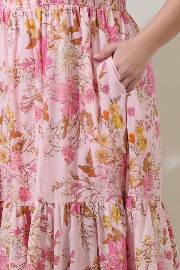 Sugarlips Solanda Floral Aruba Smocked Midi Dress Curve