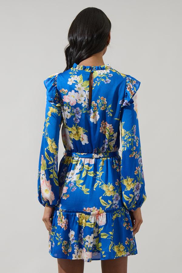 Sugarlips Solary Floral Balloon Sleeve Blouson Dress