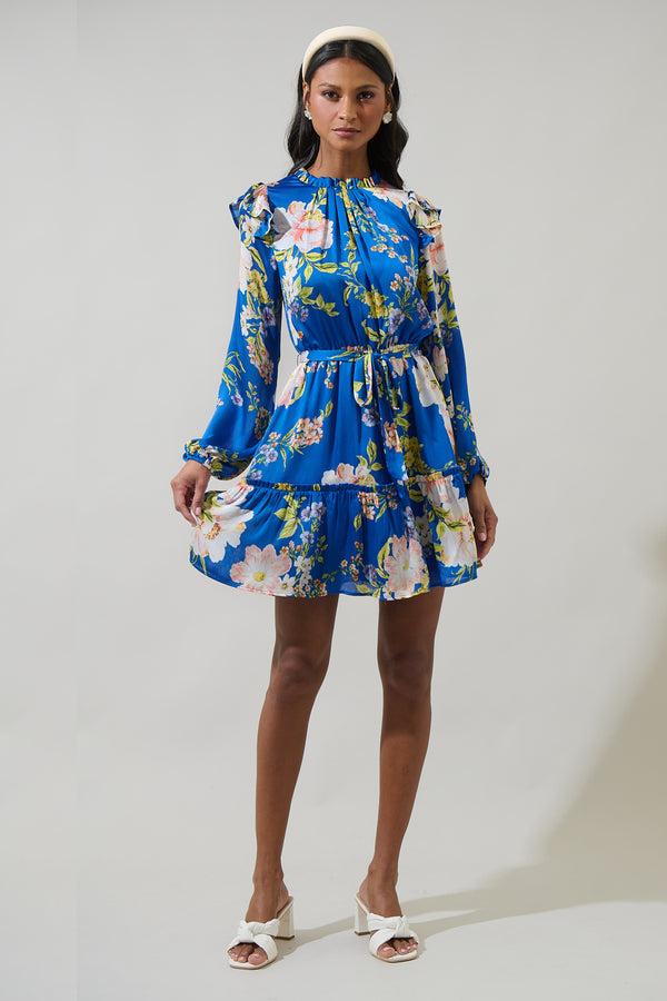 Sugarlips Solary Floral Balloon Sleeve Blouson Dress