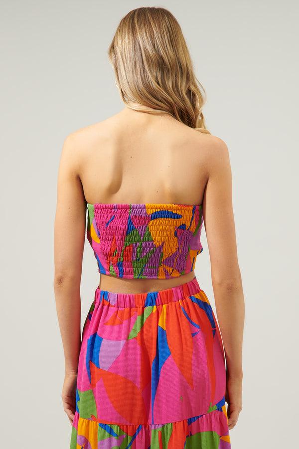 Sugarlips Soleil Abstract On The Low Pleated Tube Top