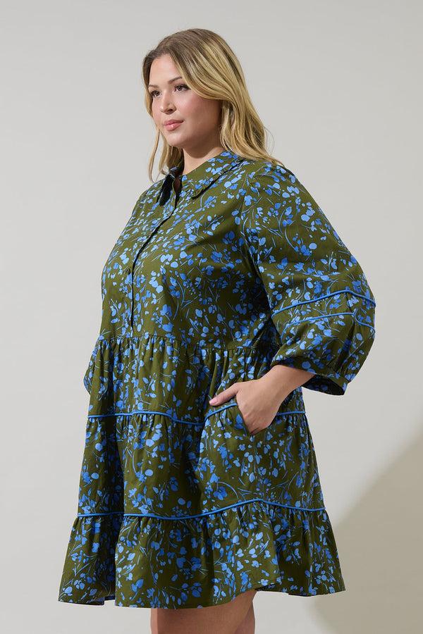 Sugarlips Solvay Floral Stark Tiered Mini Dress Curve
