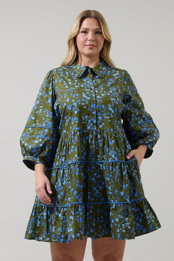sugarlips Solvay Floral Stark Tiered Mini Dress Curve
