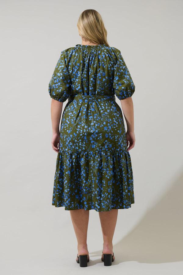 Sugarlips Solvay Floral Wynette Tiered Midi Dress Curve