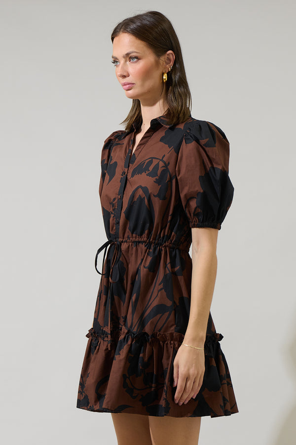 Sugarlips Somerton Floral Stacie Button Down Mini Dress