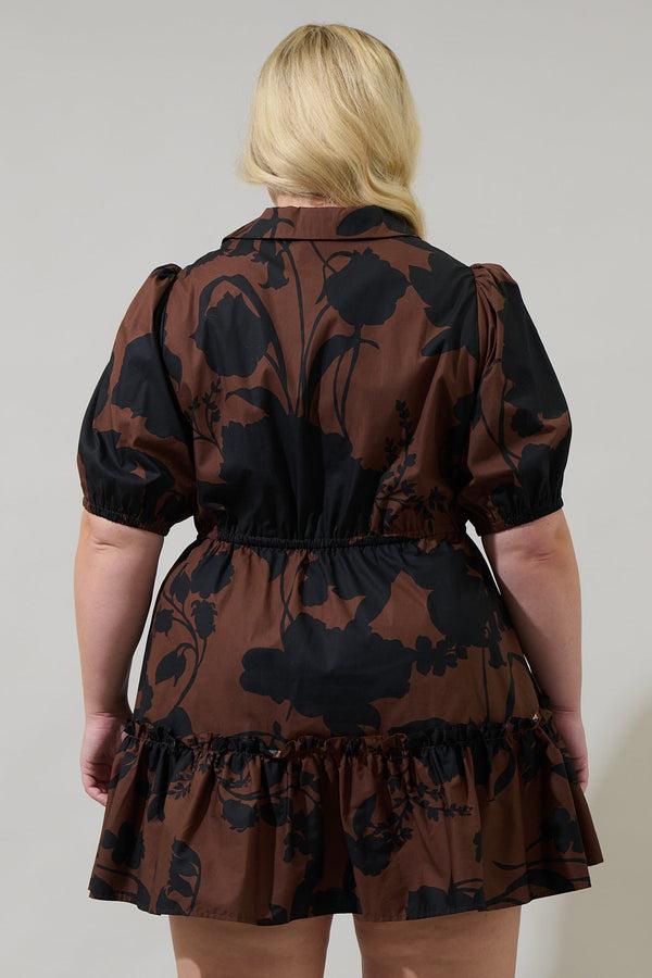 Sugarlips Somerton Floral Stacie Button Down Mini Dress Curve