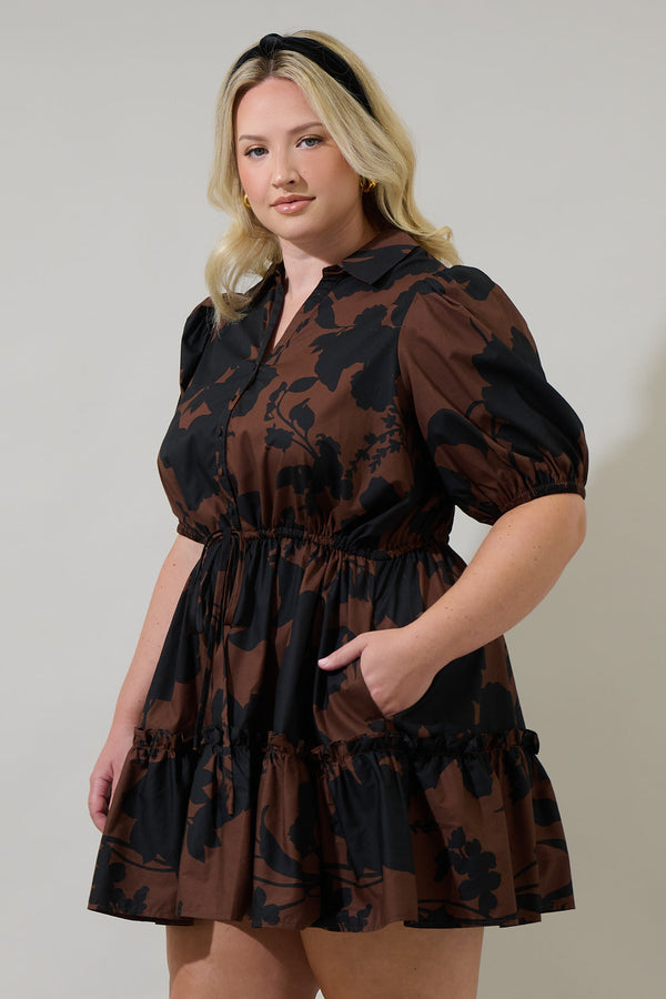 Sugarlips Somerton Floral Stacie Button Down Mini Dress Curve