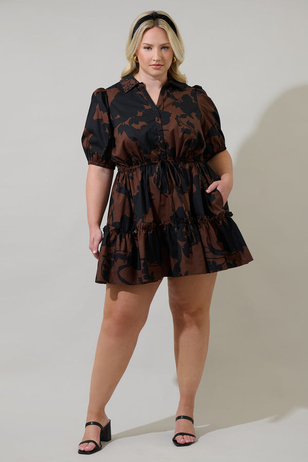 Sugarlips Somerton Floral Stacie Button Down Mini Dress Curve
