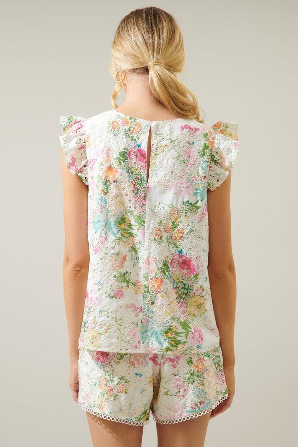 Sugarlips Sommerset Eyelet Daniela Trapeze Ruffle Top