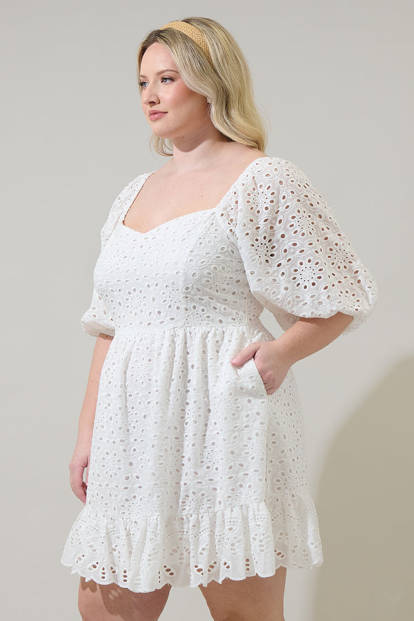 Sugarlips Sophy Eyelet Evy Sweetheart Mini Dress Curve