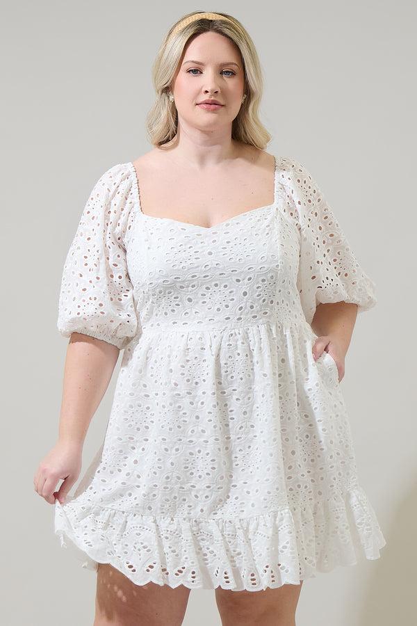 sugarlips Sophy Eyelet Evy Sweetheart Mini Dress Curve