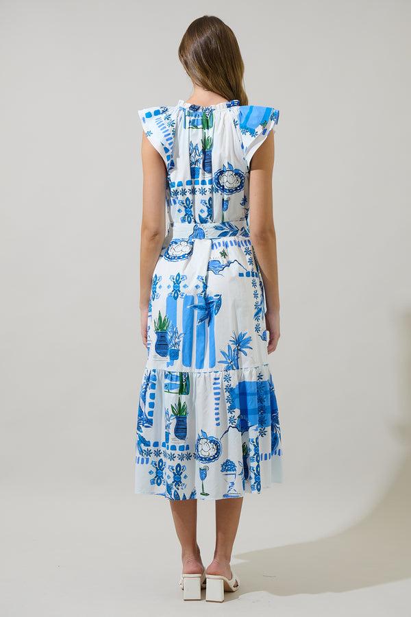 Sugarlips Sosy Postcard Charlotte Button Midi Dress