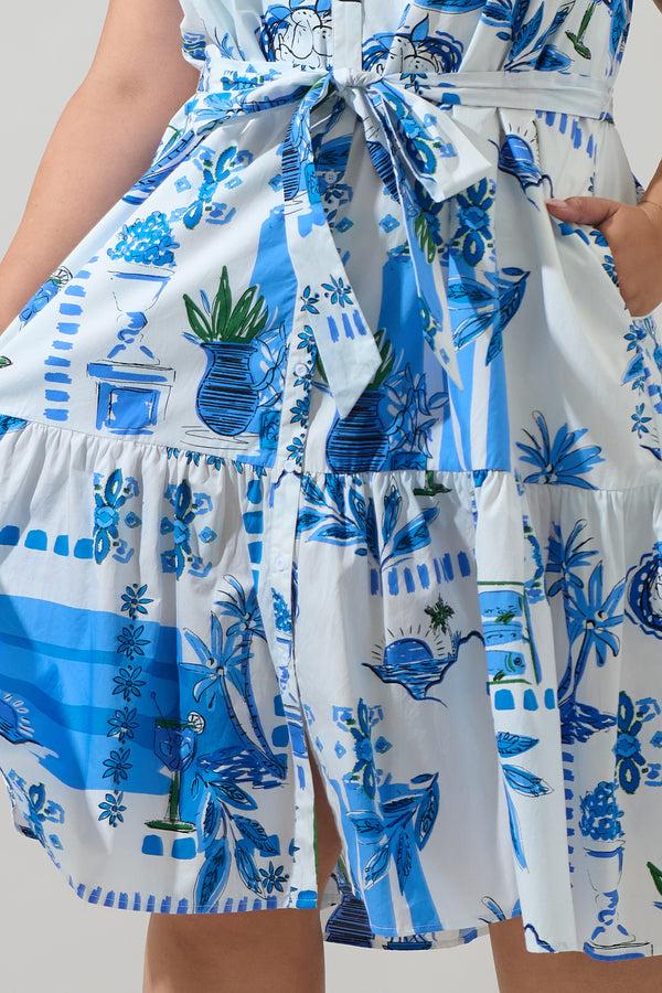 Sugarlips Sosy Postcard Charlotte Button Midi Dress Curve