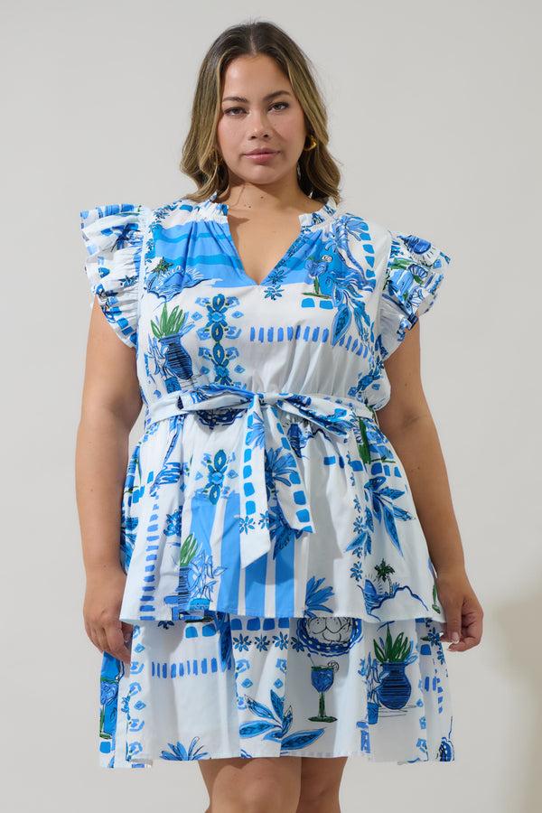 sugarlips Sosy Postcard Marisol Tiered Mini Dress Curve