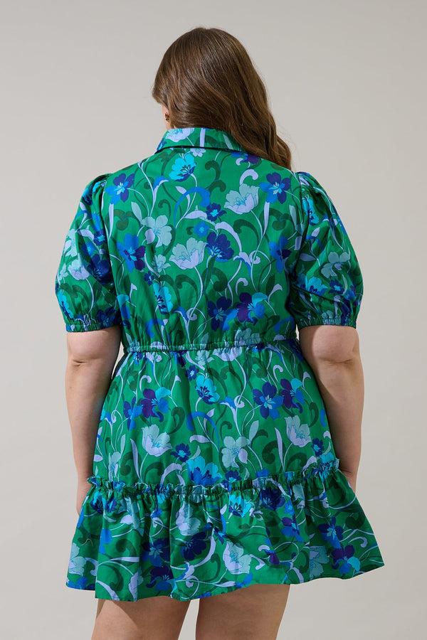 Sugarlips Stacie Button Down Mini Dress Lomeli Floral Curve