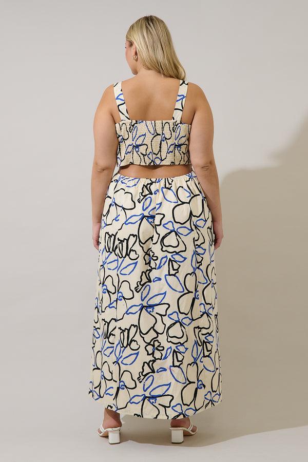 Sugarlips Steff Open Back Midi Dress Tercy Floral Curve