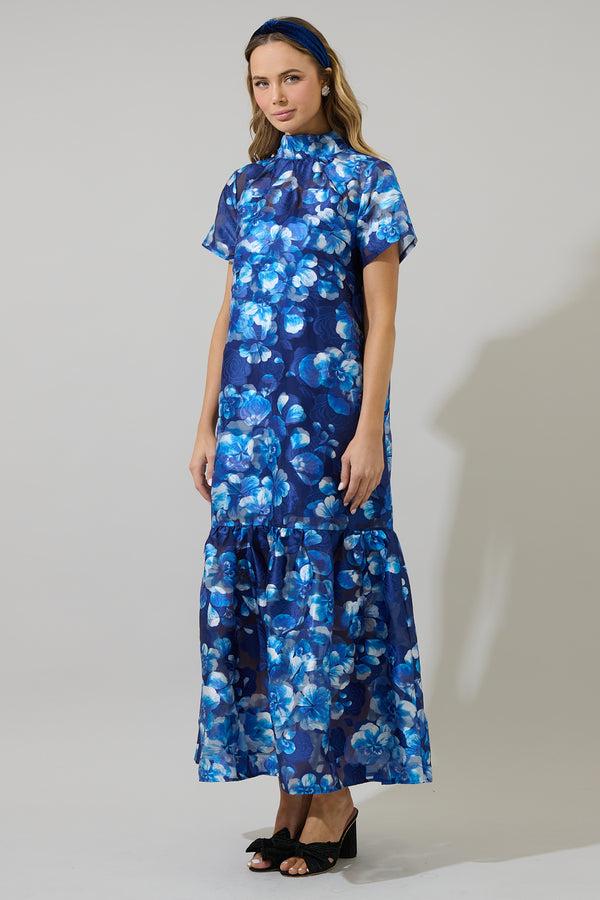 Sugarlips Abay Floral Dime Organza Maxi Dress