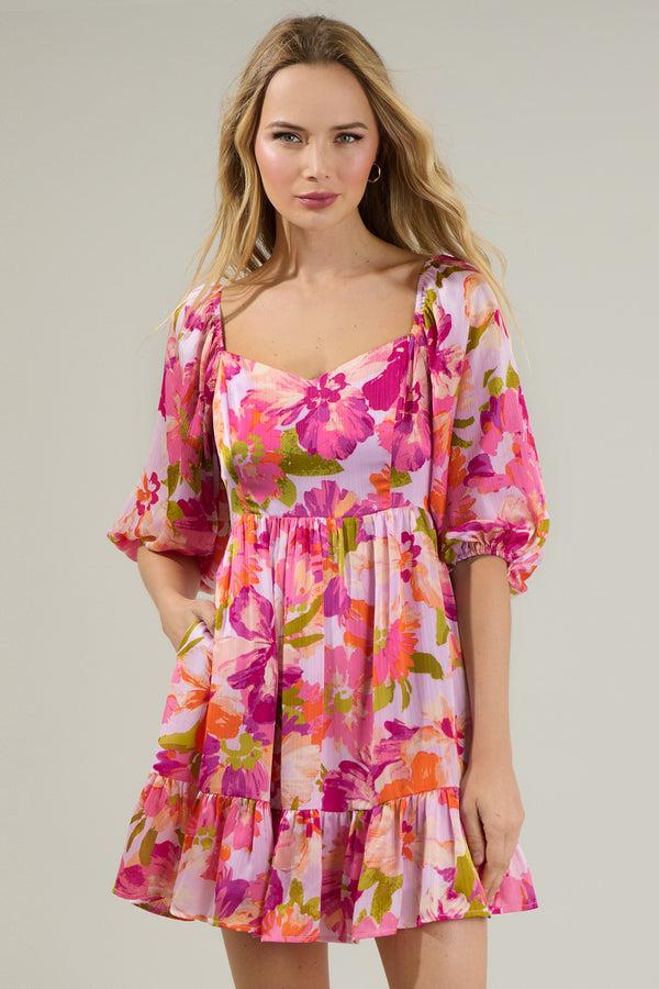Sugarlips Abigal Floral Evy Sweetheart Mini Dress