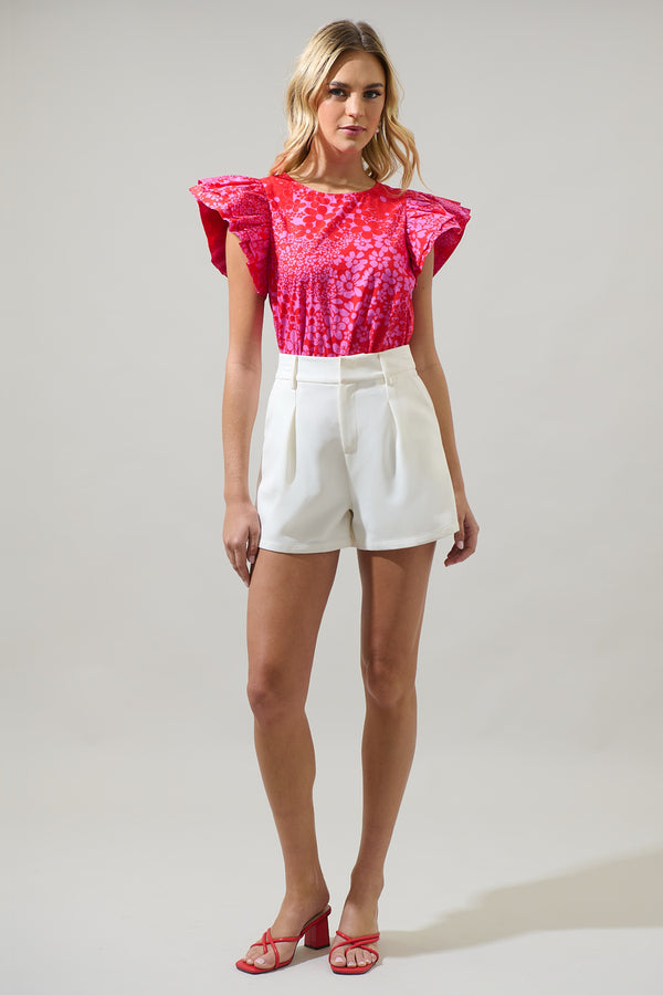 Sugarlips Addie Floral Elley Ruffle Sleeve Top