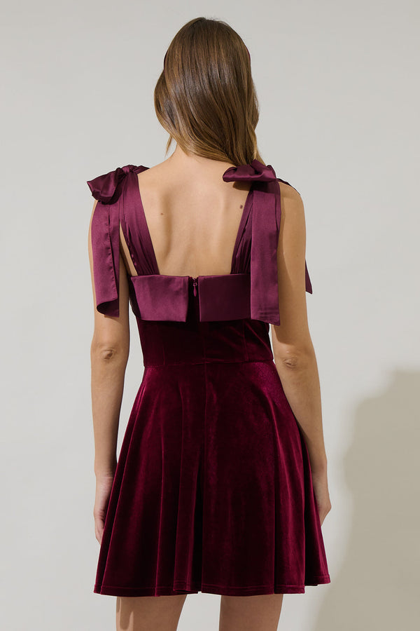 Sugarlips Adison Bow Velvet Mini Dress