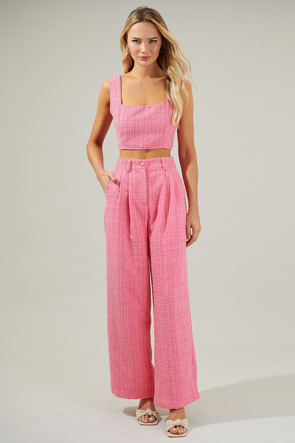Sugarlips Adriella Tweed Wide Pants