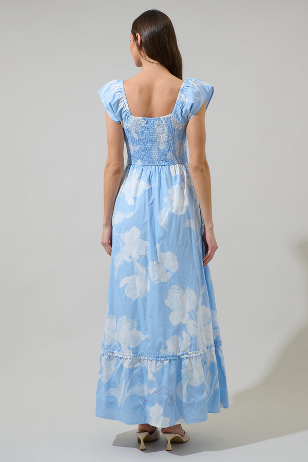 Sugarlips Afina Floral Mazy Smocked Maxi Dress