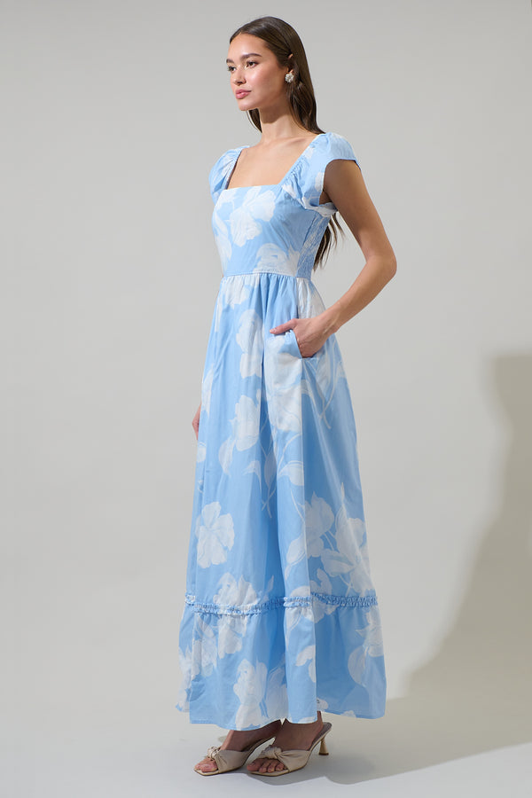 Sugarlips Afina Floral Mazy Smocked Maxi Dress
