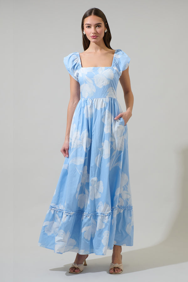 sugarlips Afina Floral Mazy Smocked Maxi Dress