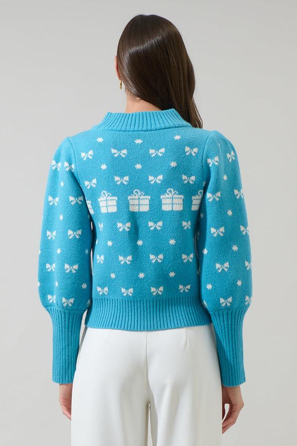 Sugarlips Agnes Bow Mock Neck Sweater