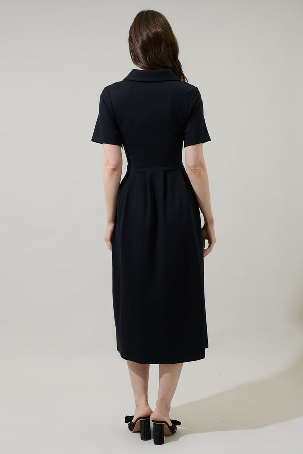 Sugarlips Aimee Collared Pleated Midi Dress