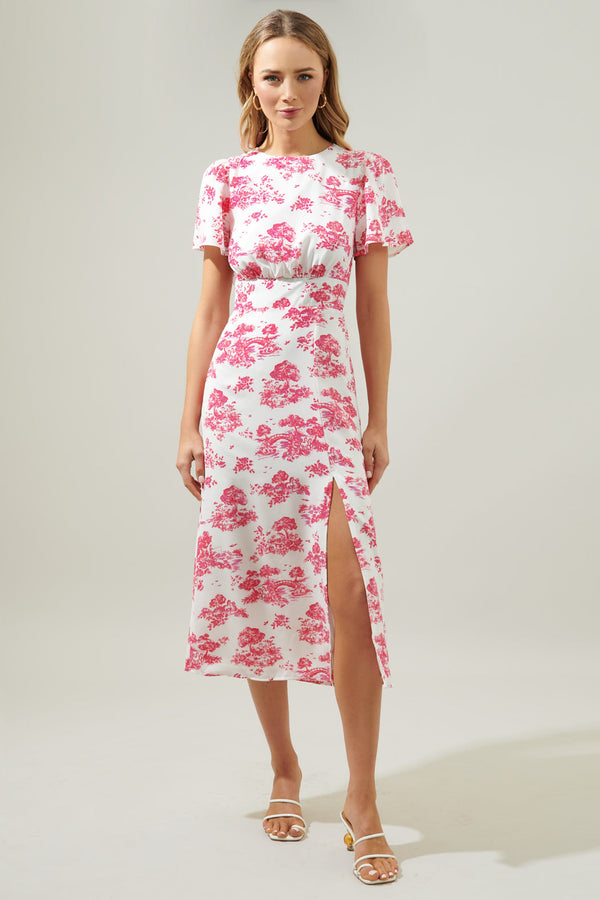 Sugarlips Ainsley Meadow Toile Bloom Midi Dress