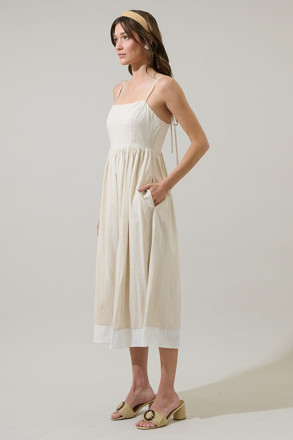 Sugarlips Alanah Linen Senia Midi Dress