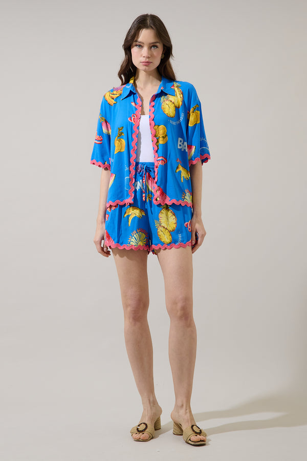 Sugarlips Alanie Tropical Halle Drawstring Shorts