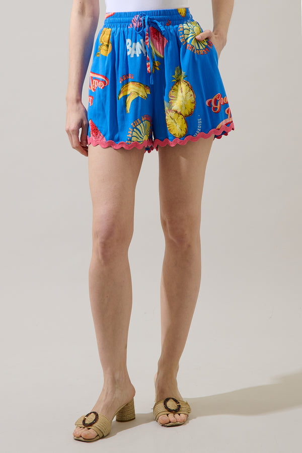 sugarlips Alanie Tropical Halle Drawstring Shorts