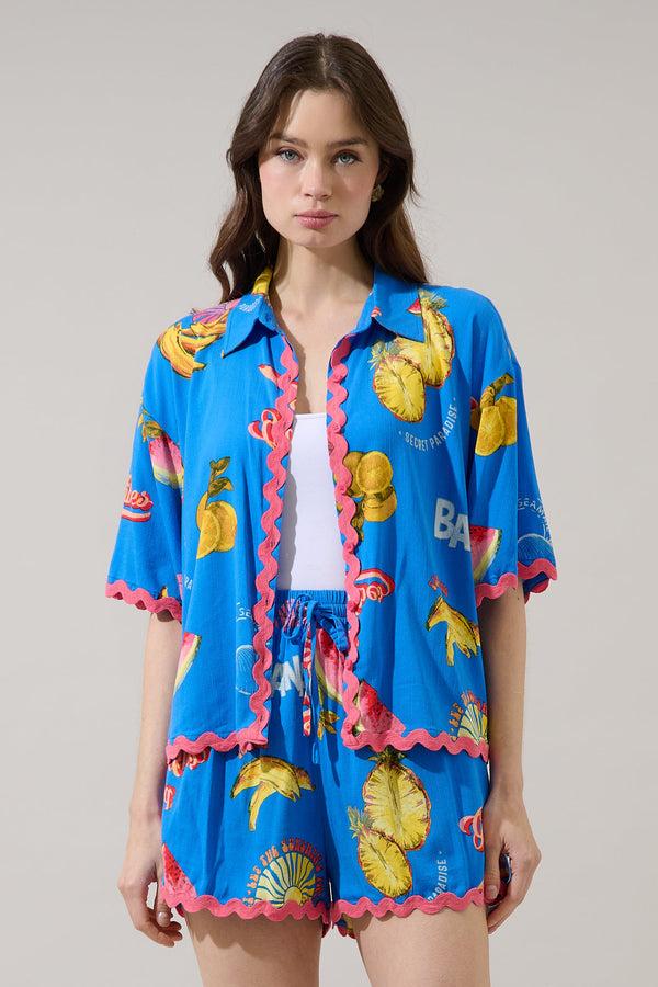Sugarlips Alanie Tropical Marnie Button Up Shirt