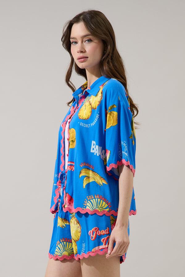 Sugarlips Alanie Tropical Marnie Button Up Shirt