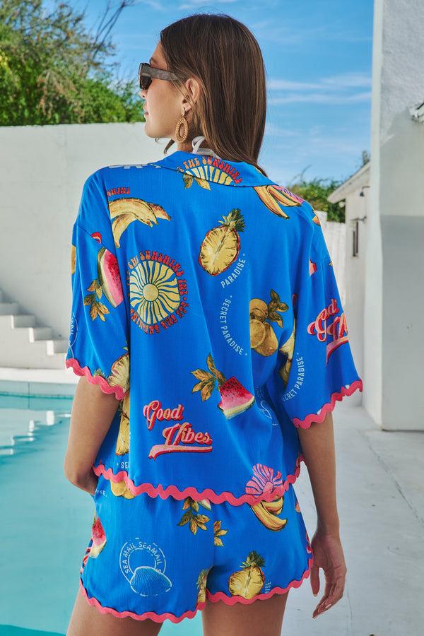 sugarlips Alanie Tropical Marnie Button Up Shirt