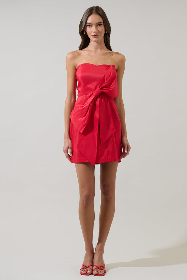 Sugarlips Albina Strapless Bow Mini Dress