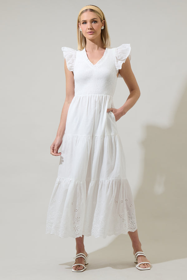 sugarlips Aleah Sunfire Tiered Midi Dress