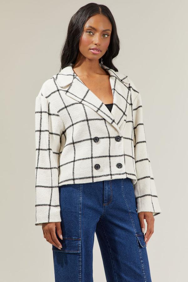 Sugarlips Alexa Plaid Cropped Jacket